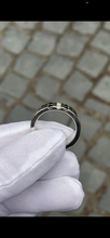 Load image into Gallery viewer, Three Row Court Ring - White / Black Diamond