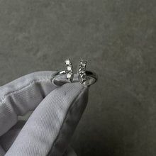 Load image into Gallery viewer, Diamond Bowed T-bar Ring