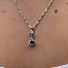 Load image into Gallery viewer, Double Teardrop Necklace - Rhodalite Garnet