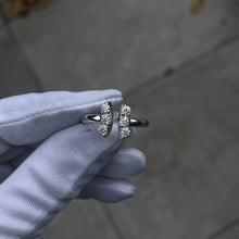 Load image into Gallery viewer, Diamond Bowed T-bar Ring