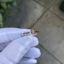 Load image into Gallery viewer, Orange Sapphire Oval Rubover Solitare Ring // 9k Gold