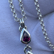 Load image into Gallery viewer, Double Teardrop Necklace - Rhodalite Garnet