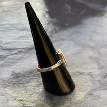 Load image into Gallery viewer, Handmade Sterling Silver T-Bar ring side profile