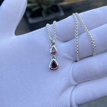 Load image into Gallery viewer, Double Teardrop Necklace - Rhodalite Garnet
