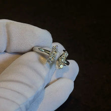 Load image into Gallery viewer, Diamond Bowed T-bar Ring
