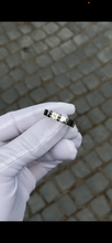 Load image into Gallery viewer, Three Row Court Ring - White / Black Diamond
