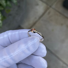 Load image into Gallery viewer, Orange Sapphire Oval Rubover Solitare Ring // 9k Gold
