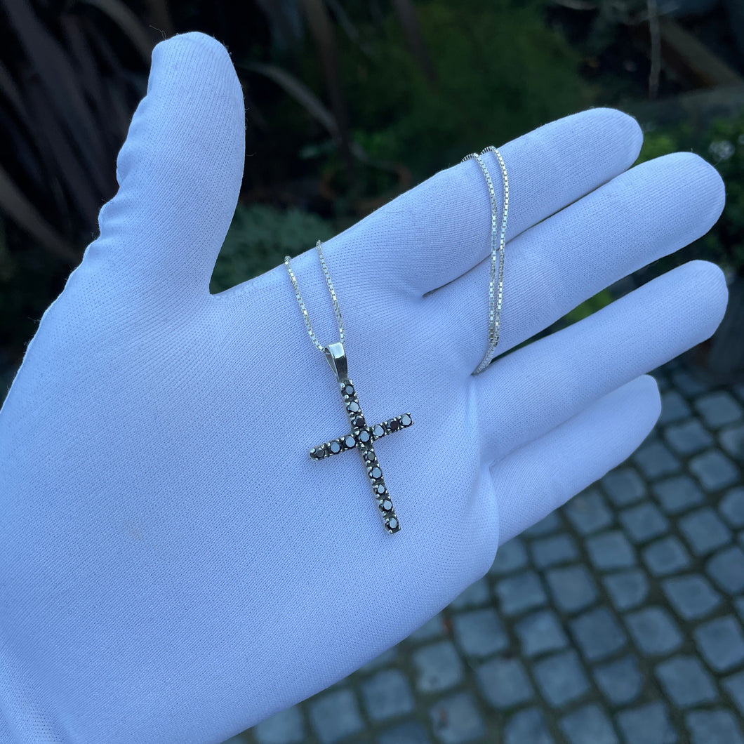 Cross necklace - Black Diamond