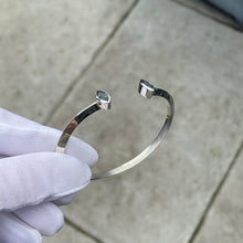 Load image into Gallery viewer, Double ended sterling silver bracelet with blue topaz
