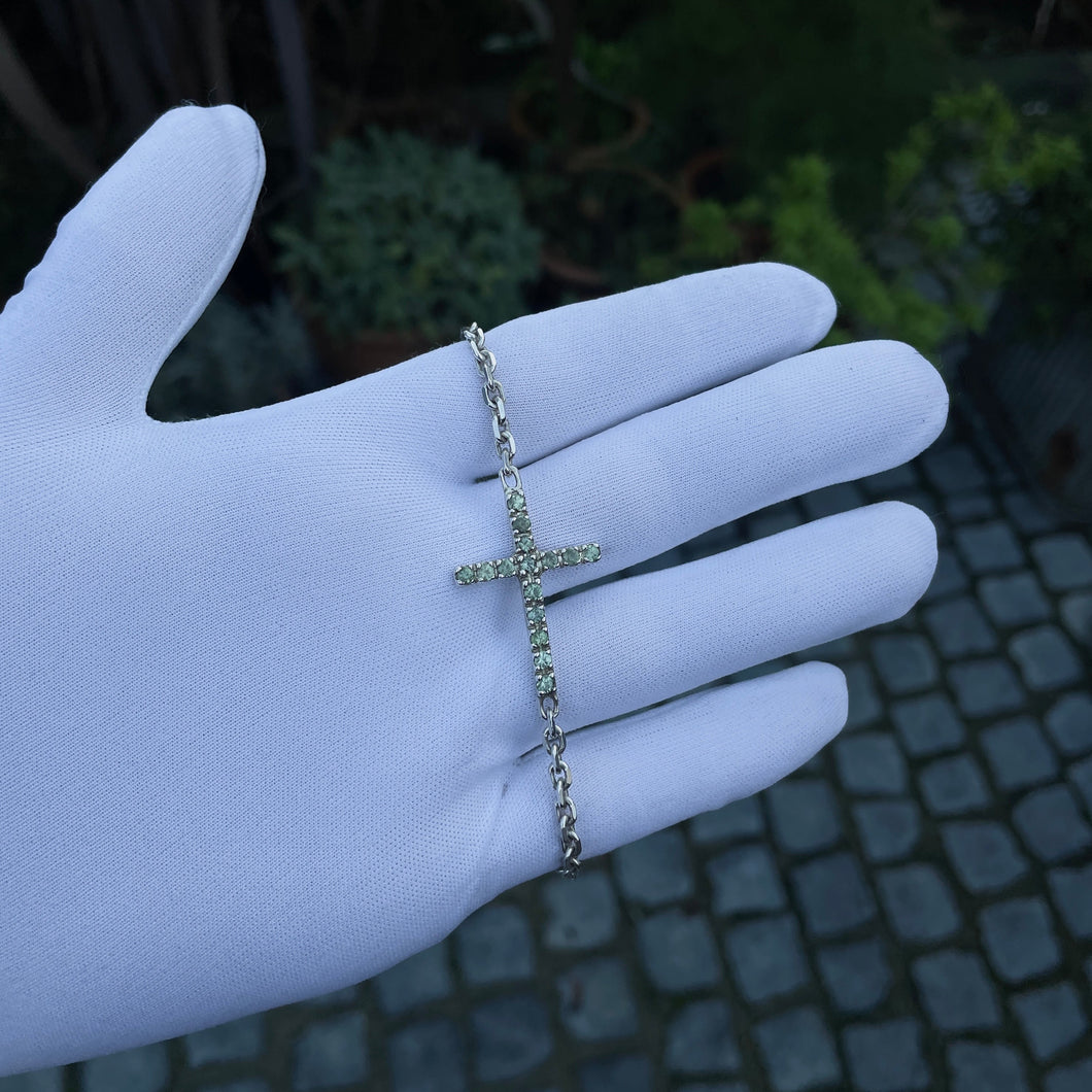 Blanco’s Cross bracelet - Green Sapphire