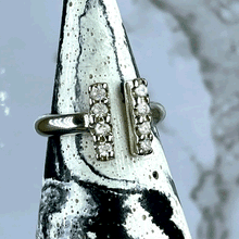 Load image into Gallery viewer, Diamond T-Bar Ring Handmade Sterling Silver
