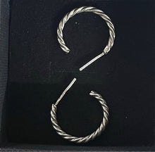 Load image into Gallery viewer, Tri Twisted 2/3 hoop earrings
