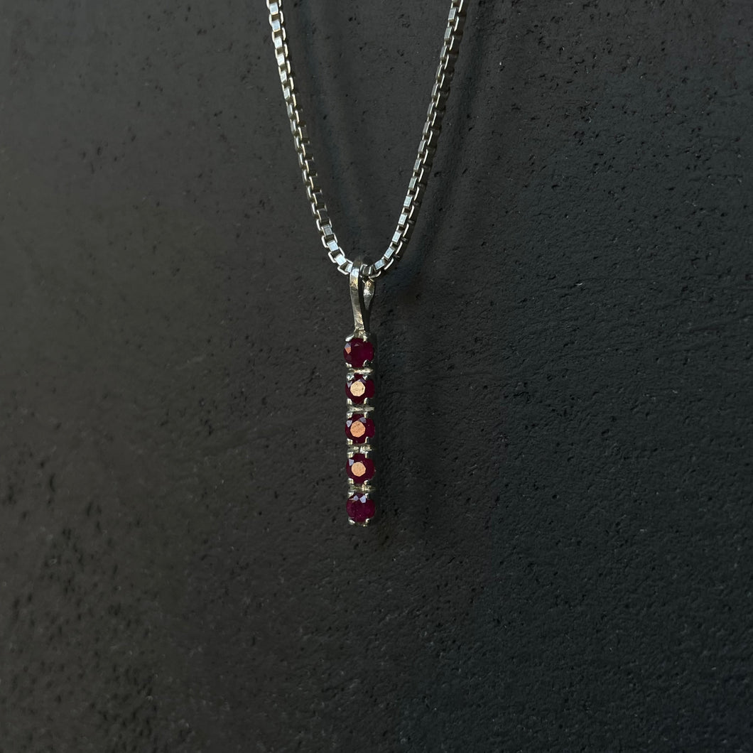 Ruby - 5 stone pendant