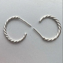 Load image into Gallery viewer, Tri Twisted 2/3 hoop earrings
